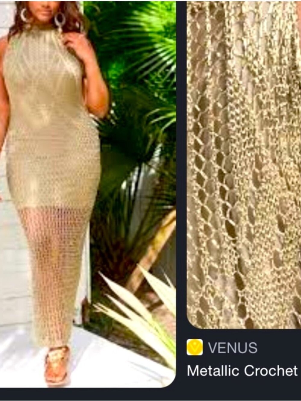 Crochet Metallic Shimmer Dress